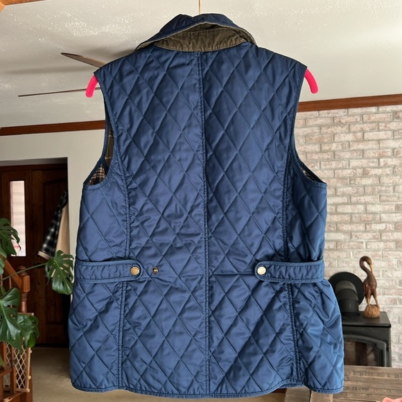 Dark Blue Diamond Quilted LL BEAN Snap & Zip Insulated Vest Medium - Picture 2 of 7